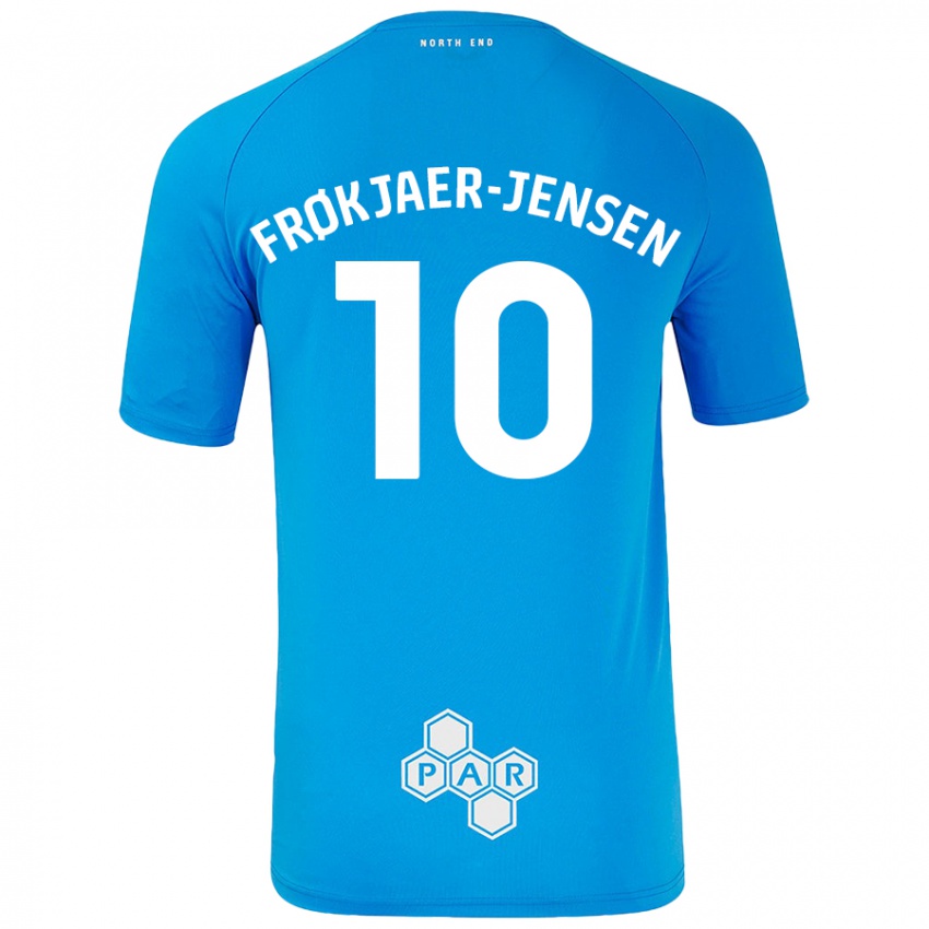 Kinder Mads Frøkjaer-Jensen #10 Himmelblau Auswärtstrikot Trikot 2024/25 T-Shirt