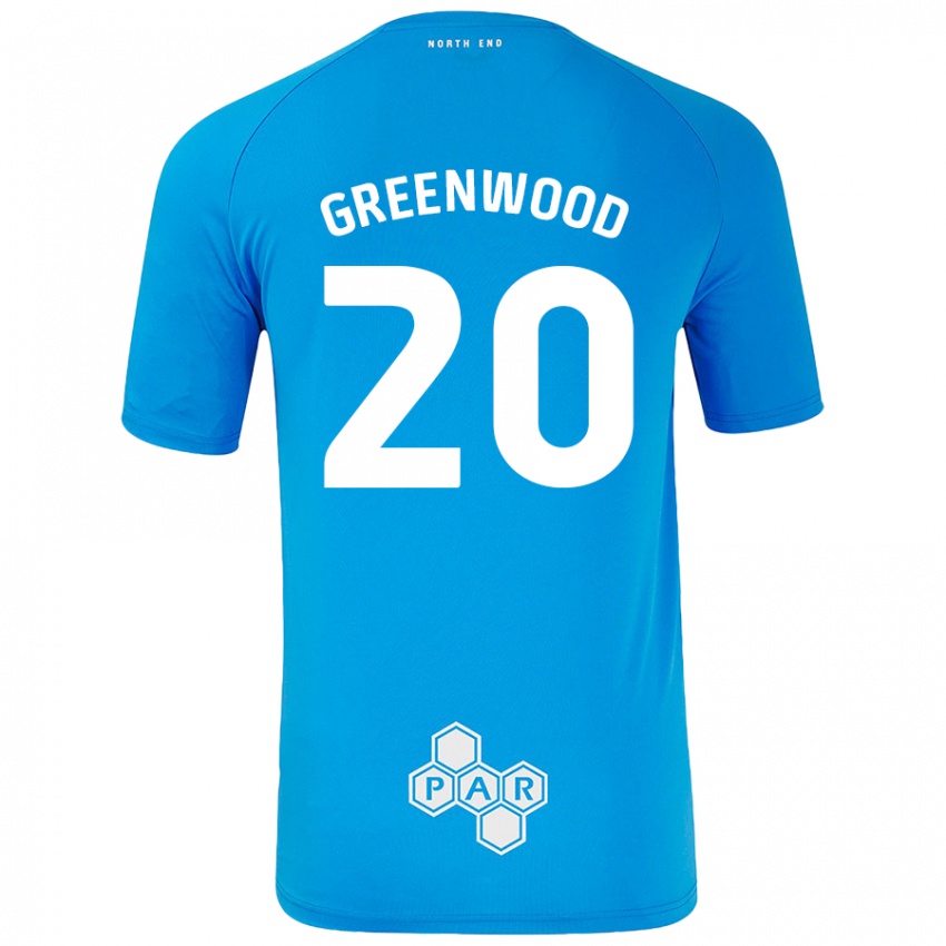 Kinder Sam Greenwood #20 Himmelblau Auswärtstrikot Trikot 2024/25 T-Shirt