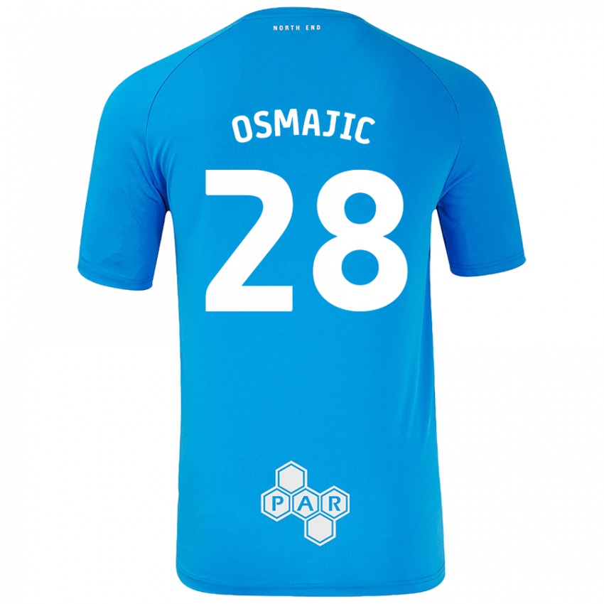 Kinder Milutin Osmajic #28 Himmelblau Auswärtstrikot Trikot 2024/25 T-Shirt