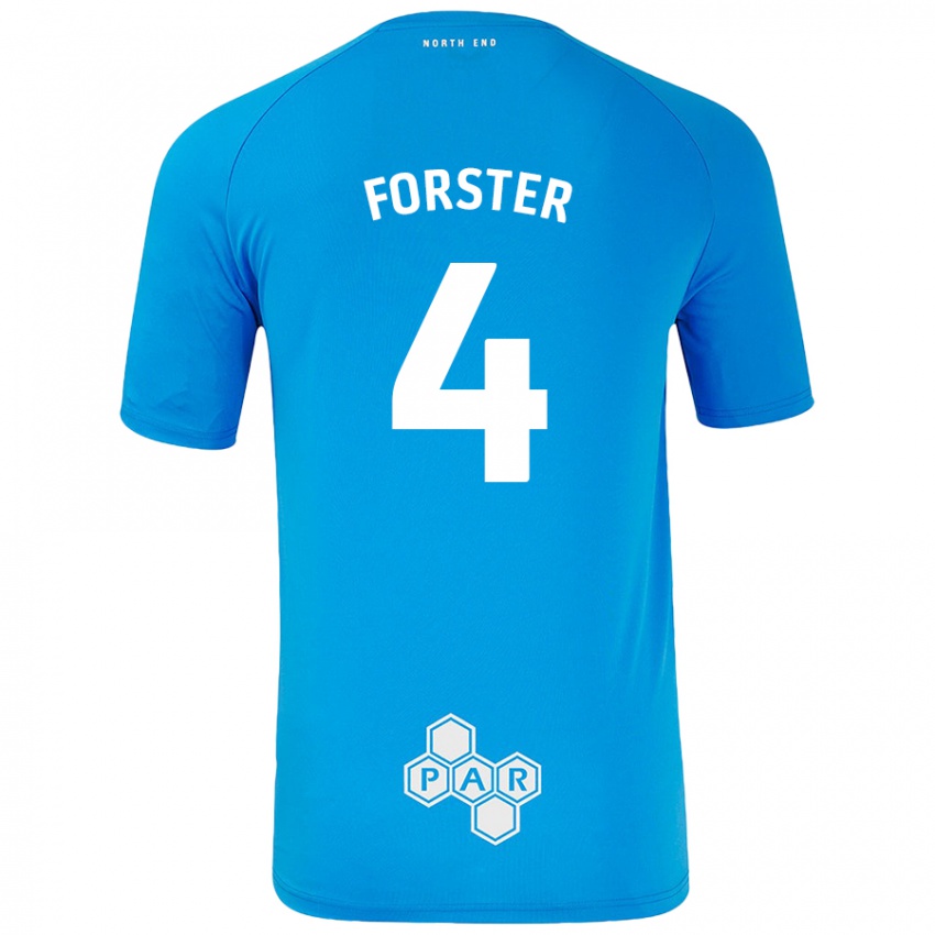 Kinder Hannah Forster #4 Himmelblau Auswärtstrikot Trikot 2024/25 T-Shirt