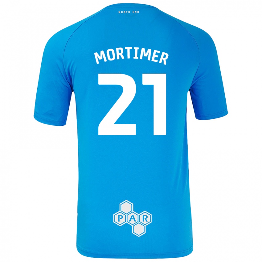 Kinder Jodie Mortimer #21 Himmelblau Auswärtstrikot Trikot 2024/25 T-Shirt