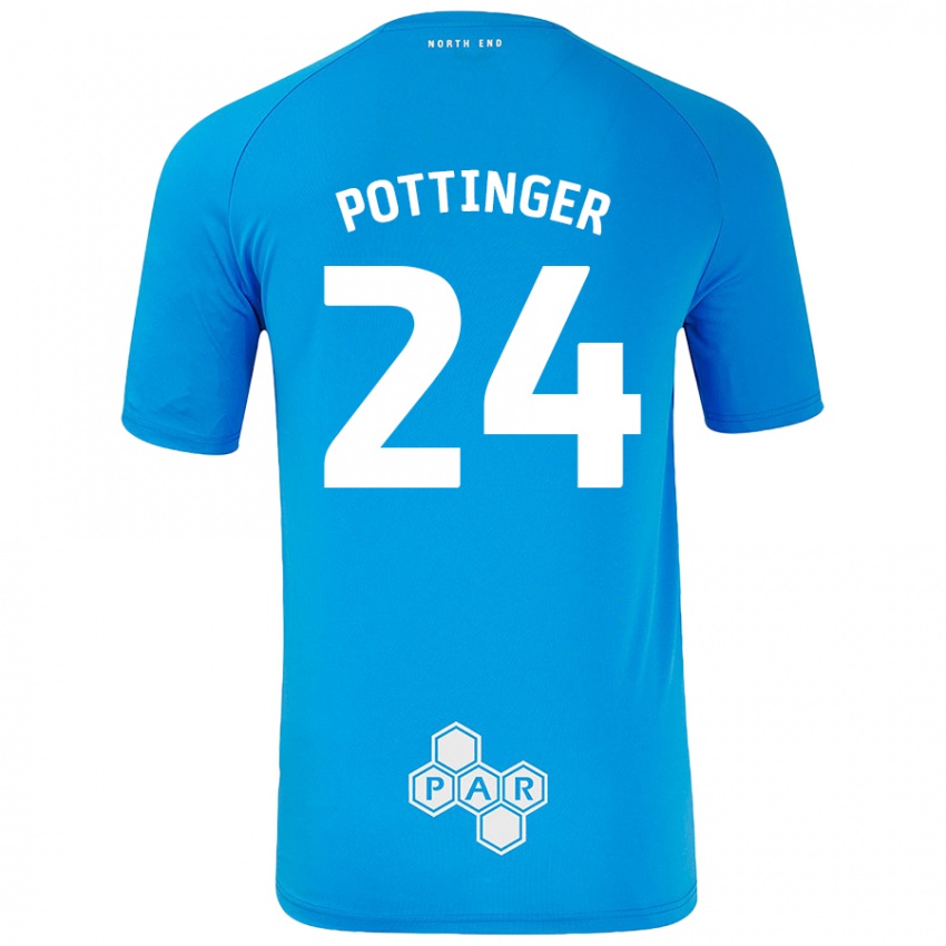 Kinder Kaya Pottinger #24 Himmelblau Auswärtstrikot Trikot 2024/25 T-Shirt