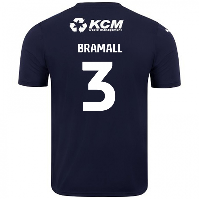 Kinder Cohen Bramall #3 Marineblau Auswärtstrikot Trikot 2024/25 T-Shirt