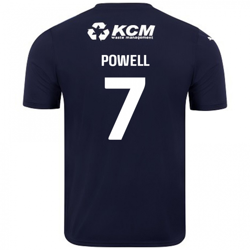 Kinder Joe Powell #7 Marineblau Auswärtstrikot Trikot 2024/25 T-Shirt