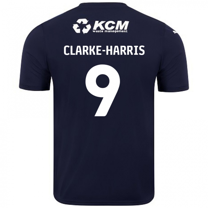 Kinder Jonson Clarke-Harris #9 Marineblau Auswärtstrikot Trikot 2024/25 T-Shirt