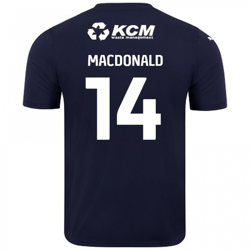 Kinder Alex Macdonald #14 Marineblau Auswärtstrikot Trikot 2024/25 T-Shirt