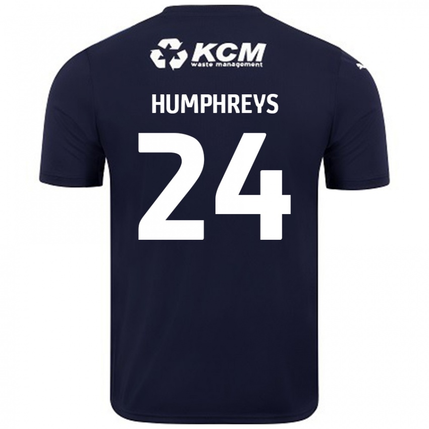 Kinder Cameron Humphreys #24 Marineblau Auswärtstrikot Trikot 2024/25 T-Shirt