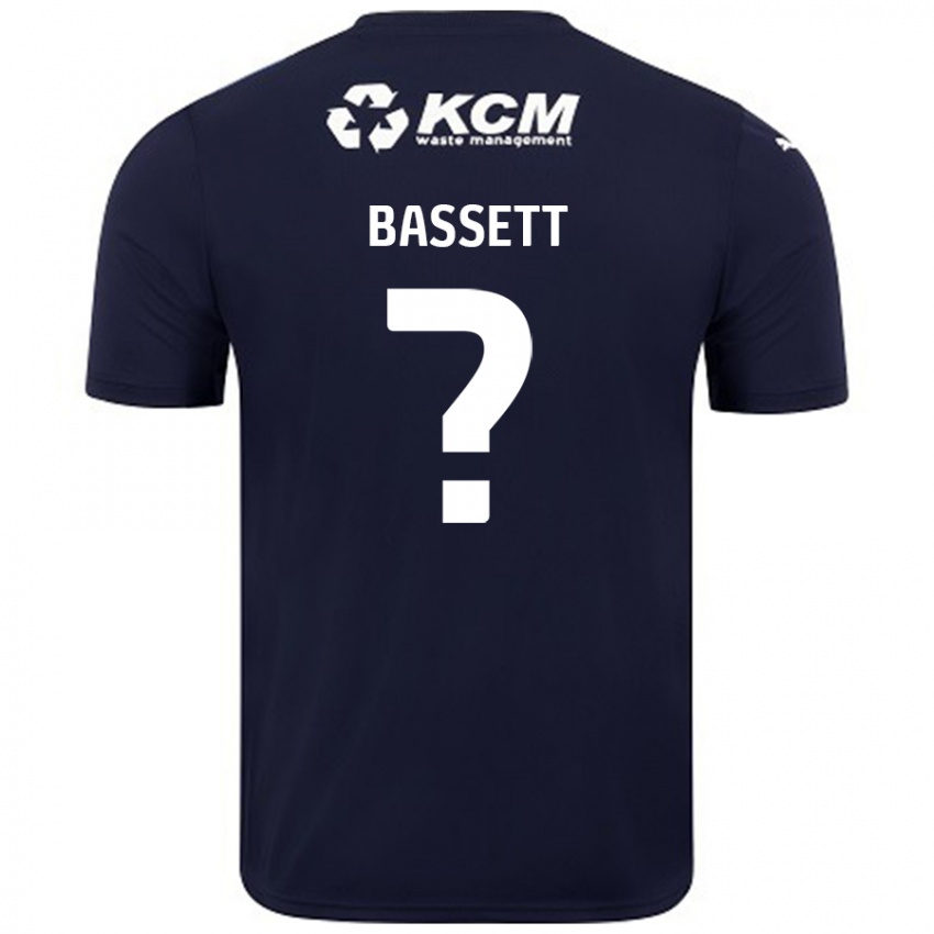 Kinder Bassett #0 Marineblau Auswärtstrikot Trikot 2024/25 T-Shirt