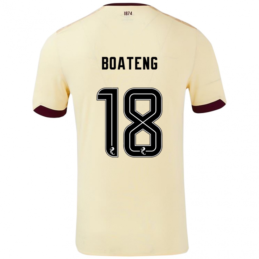 Kinder Malachi Boateng #18 Creme Burgunderrot Auswärtstrikot Trikot 2024/25 T-Shirt