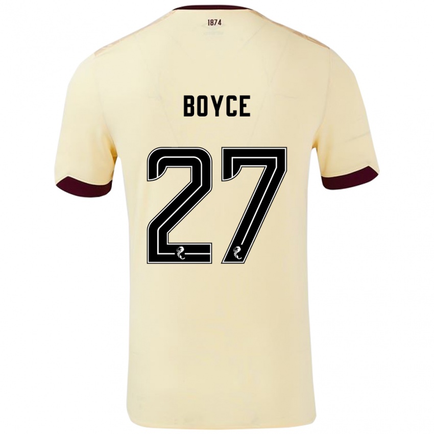 Kinder Liam Boyce #27 Creme Burgunderrot Auswärtstrikot Trikot 2024/25 T-Shirt