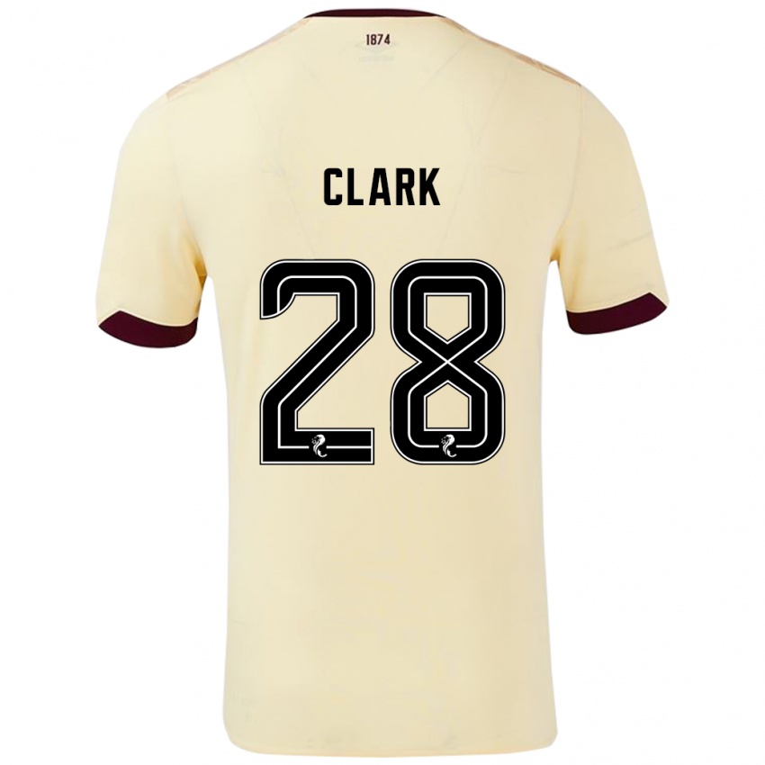 Kinder Zander Clark #28 Creme Burgunderrot Auswärtstrikot Trikot 2024/25 T-Shirt