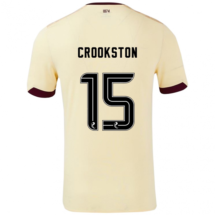 Kinder Gregor Crookston #15 Creme Burgunderrot Auswärtstrikot Trikot 2024/25 T-Shirt