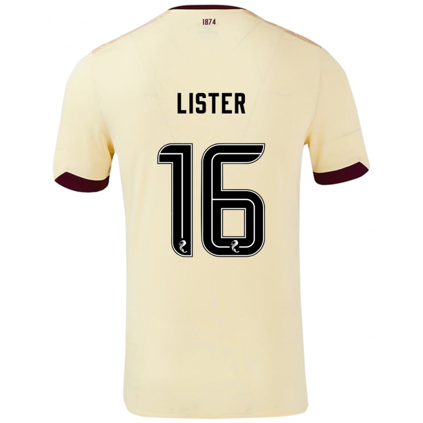 Kinder Henry Lister #16 Creme Burgunderrot Auswärtstrikot Trikot 2024/25 T-Shirt