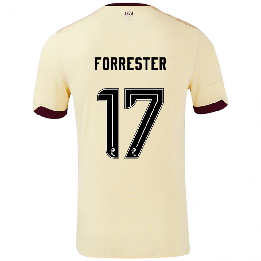 Kinder Adam Forrester #17 Creme Burgunderrot Auswärtstrikot Trikot 2024/25 T-Shirt