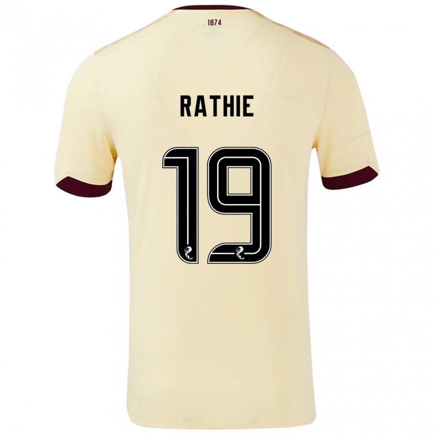 Kinder Luke Rathie #19 Creme Burgunderrot Auswärtstrikot Trikot 2024/25 T-Shirt