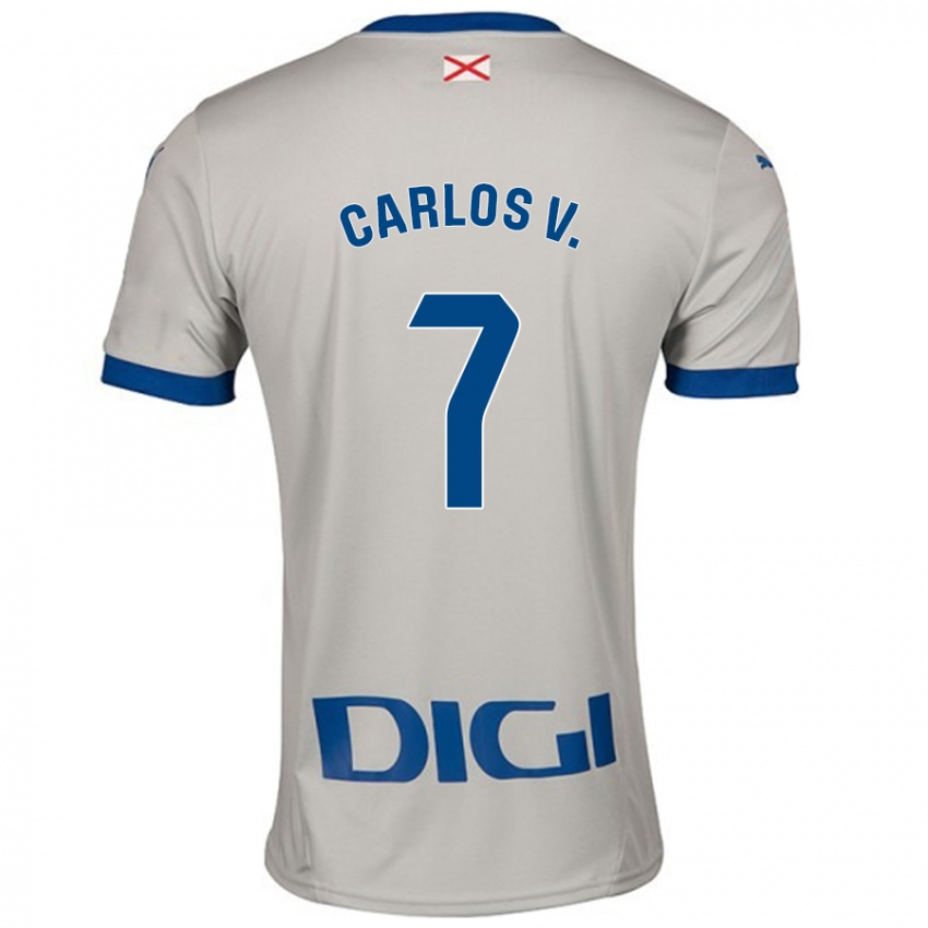 Kinder Carlos Vicente #7 Hellgrau Auswärtstrikot Trikot 2024/25 T-Shirt