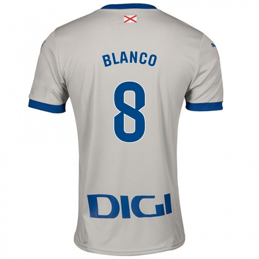 Kinder Antonio Blanco #8 Hellgrau Auswärtstrikot Trikot 2024/25 T-Shirt