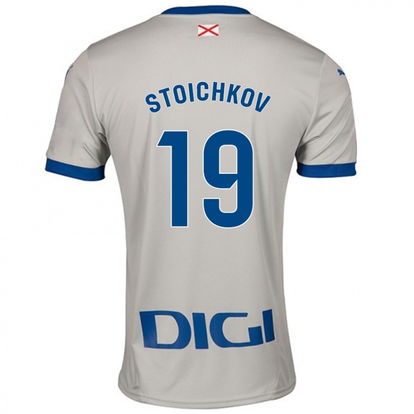 Kinder Stoichkov #19 Hellgrau Auswärtstrikot Trikot 2024/25 T-Shirt