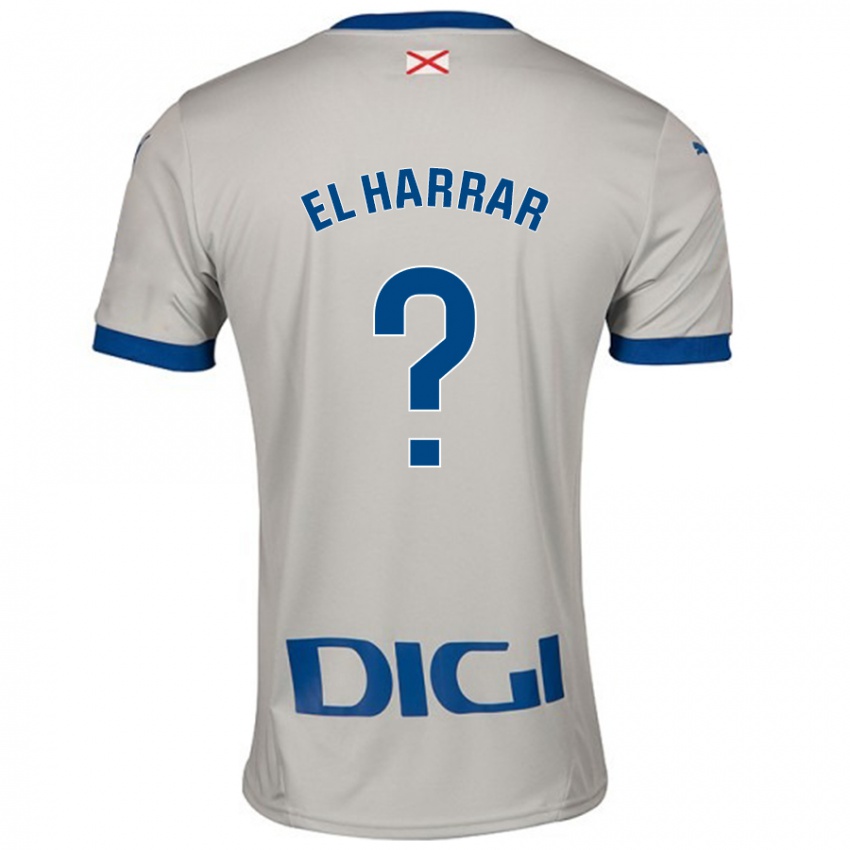 Kinder Mohamed El Harrar #0 Hellgrau Auswärtstrikot Trikot 2024/25 T-Shirt