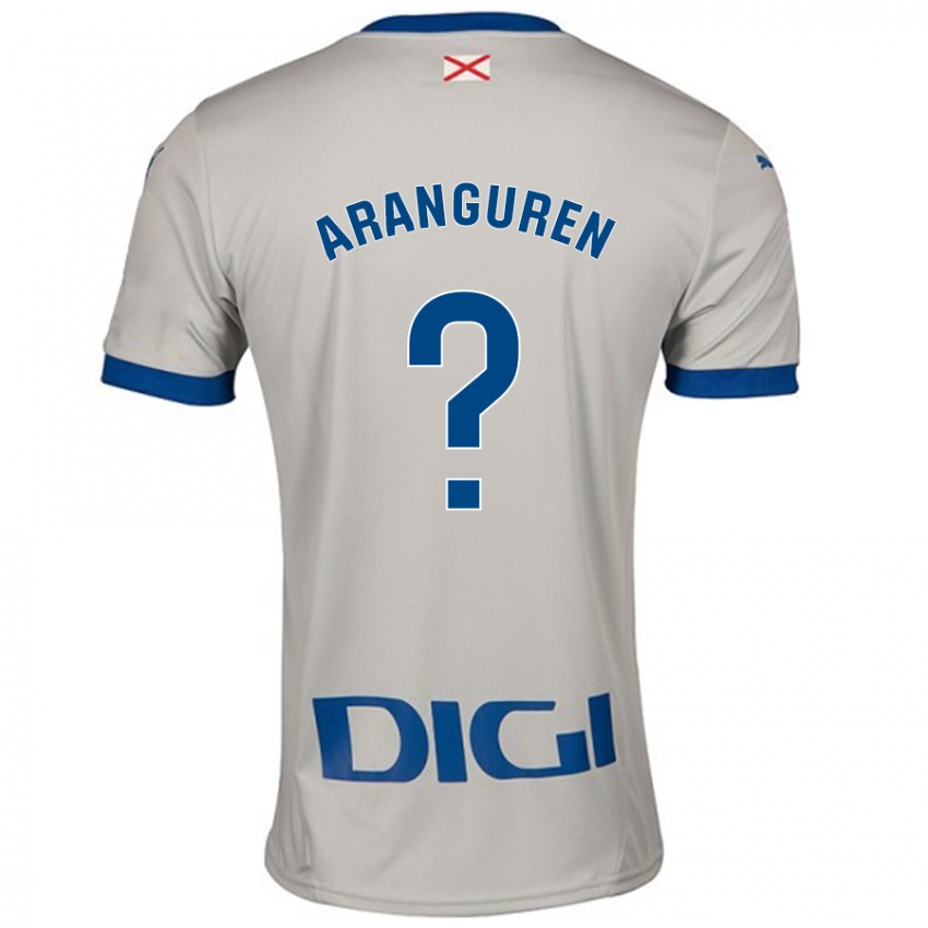 Kinder Aitor Aranguren #0 Hellgrau Auswärtstrikot Trikot 2024/25 T-Shirt