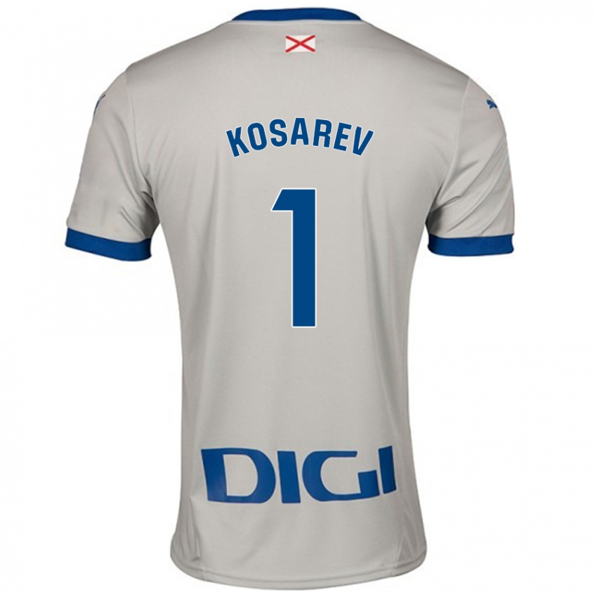 Kinder Oleksandr Kosarev #1 Hellgrau Auswärtstrikot Trikot 2024/25 T-Shirt