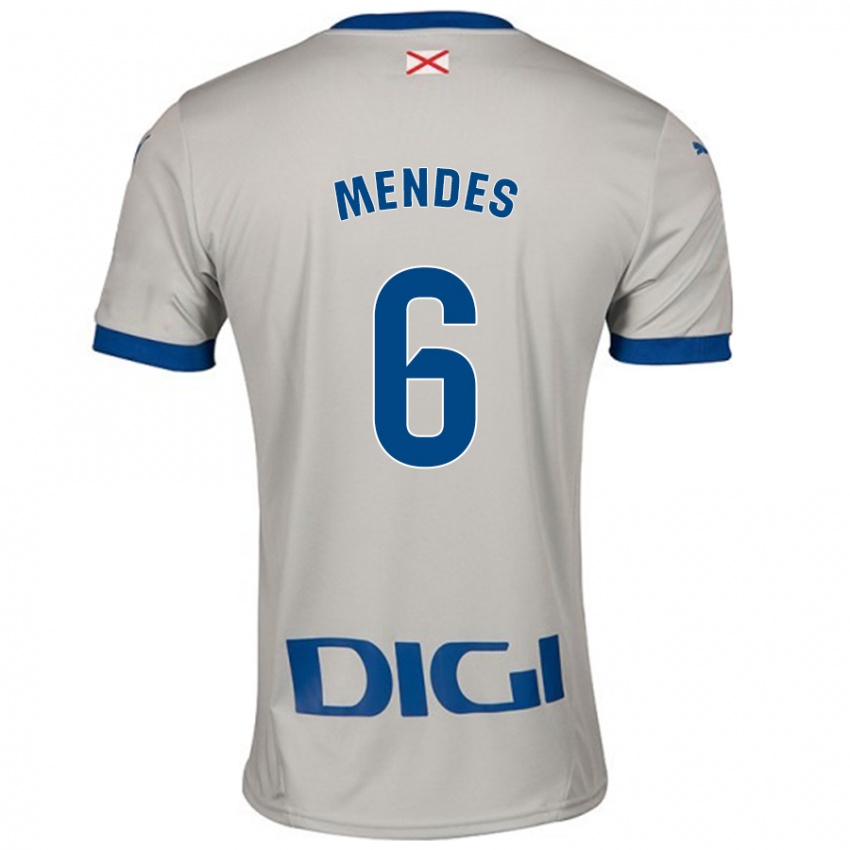 Kinder Tomás Mendes #6 Hellgrau Auswärtstrikot Trikot 2024/25 T-Shirt