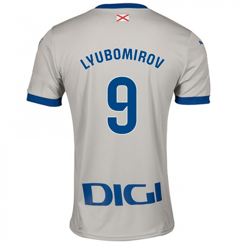 Kinder Daniel Lyubomirov #9 Hellgrau Auswärtstrikot Trikot 2024/25 T-Shirt