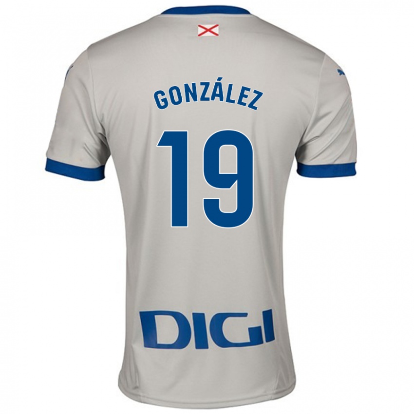 Kinder Aimar González #19 Hellgrau Auswärtstrikot Trikot 2024/25 T-Shirt