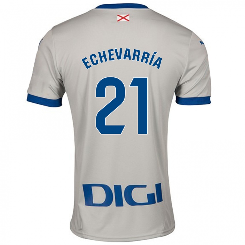 Kinder Martin Echevarría #21 Hellgrau Auswärtstrikot Trikot 2024/25 T-Shirt