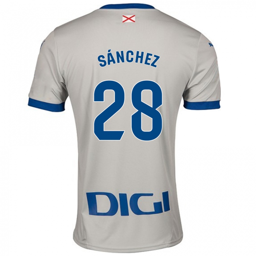 Kinder Ander Sánchez #28 Hellgrau Auswärtstrikot Trikot 2024/25 T-Shirt