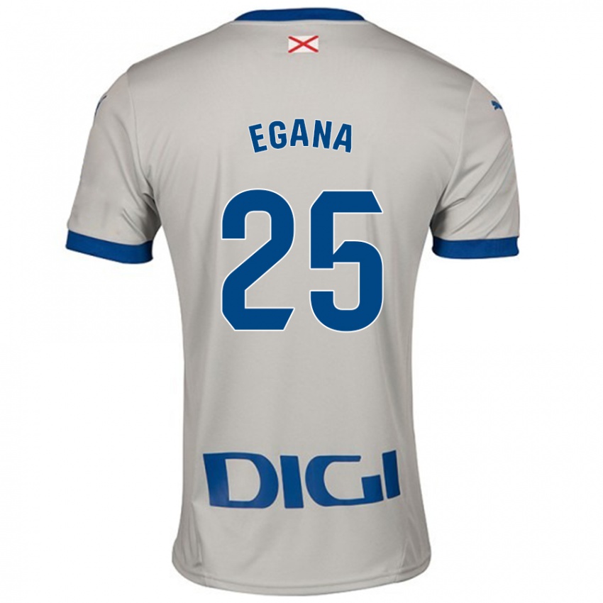 Kinder Eider Egaña #25 Hellgrau Auswärtstrikot Trikot 2024/25 T-Shirt