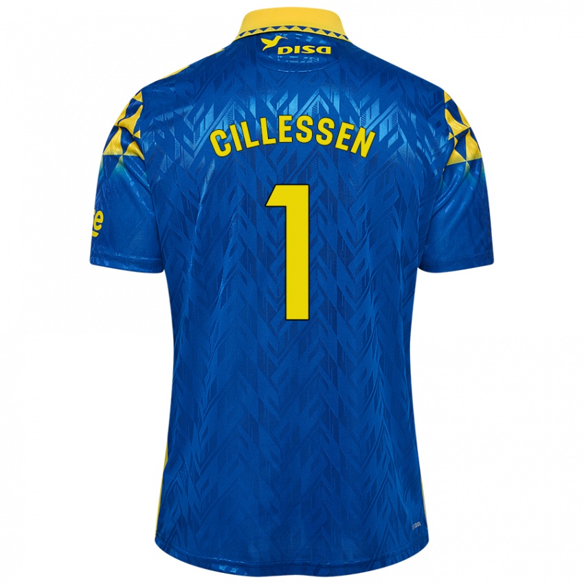 Kinder Jasper Cillessen #1 Blau Gelb Auswärtstrikot Trikot 2024/25 T-Shirt