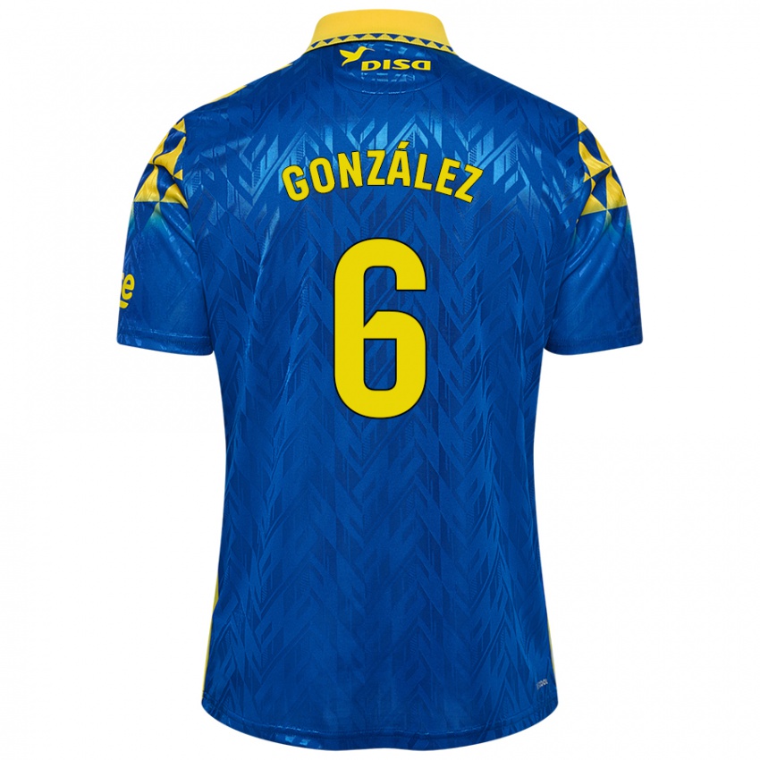 Kinder Fabio González #6 Blau Gelb Auswärtstrikot Trikot 2024/25 T-Shirt