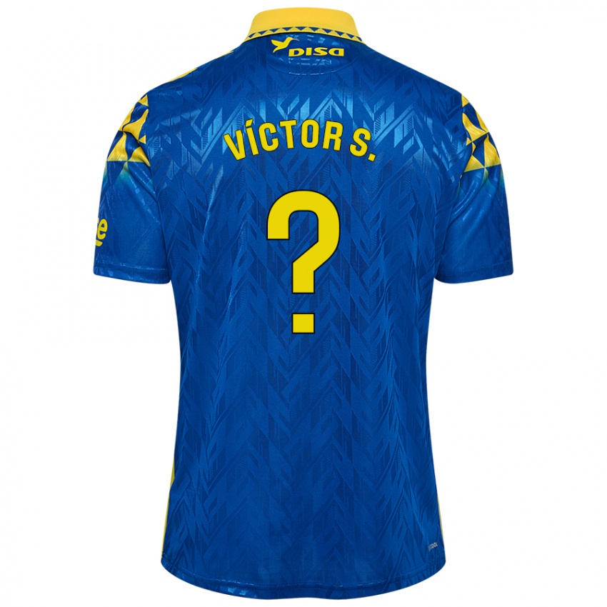 Kinder Víctor Sánchez #0 Blau Gelb Auswärtstrikot Trikot 2024/25 T-Shirt