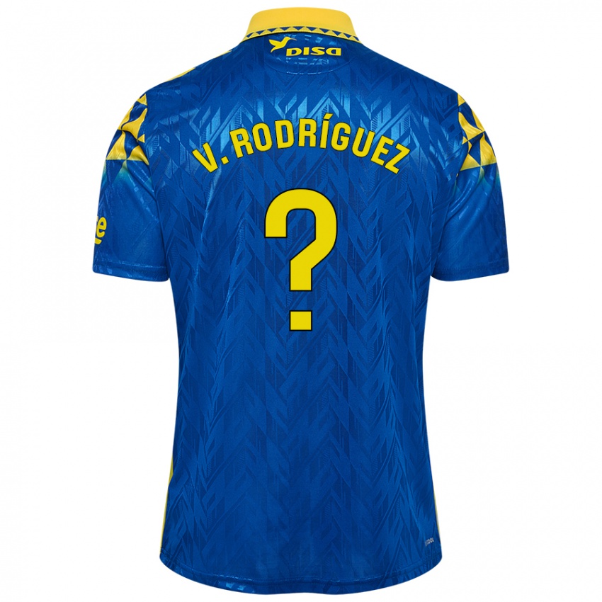 Kinder Carlos Vicente Rodríguez #0 Blau Gelb Auswärtstrikot Trikot 2024/25 T-Shirt