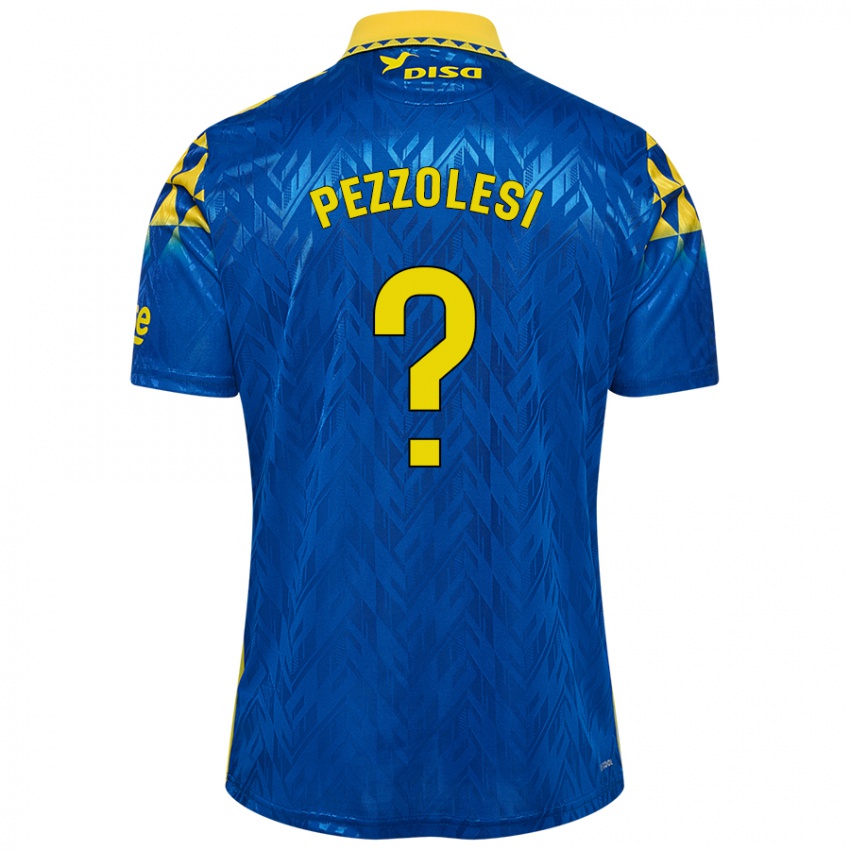 Kinder Valentín Pezzolesi #0 Blau Gelb Auswärtstrikot Trikot 2024/25 T-Shirt