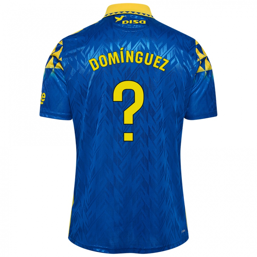 Kinder Carlos Domínguez #0 Blau Gelb Auswärtstrikot Trikot 2024/25 T-Shirt