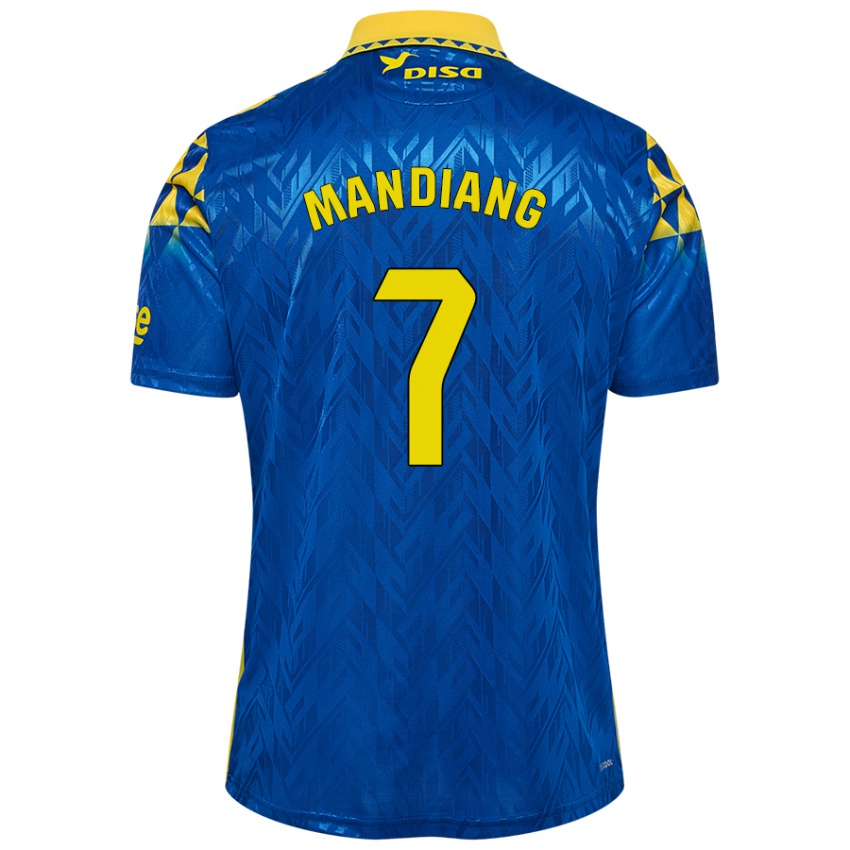 Kinder Saliou Mandiang #7 Blau Gelb Auswärtstrikot Trikot 2024/25 T-Shirt