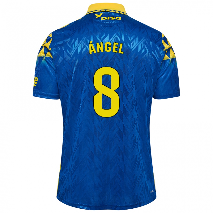 Kinder José Ángel #8 Blau Gelb Auswärtstrikot Trikot 2024/25 T-Shirt