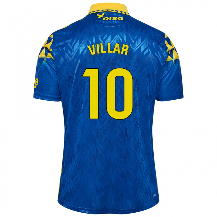 Kinder Andy Villar #10 Blau Gelb Auswärtstrikot Trikot 2024/25 T-Shirt