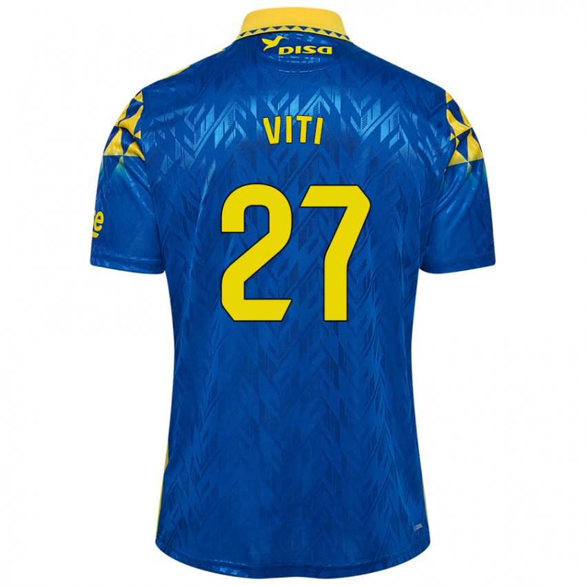 Kinder Viti #27 Blau Gelb Auswärtstrikot Trikot 2024/25 T-Shirt