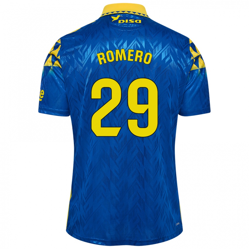 Kinder Elías Romero #29 Blau Gelb Auswärtstrikot Trikot 2024/25 T-Shirt