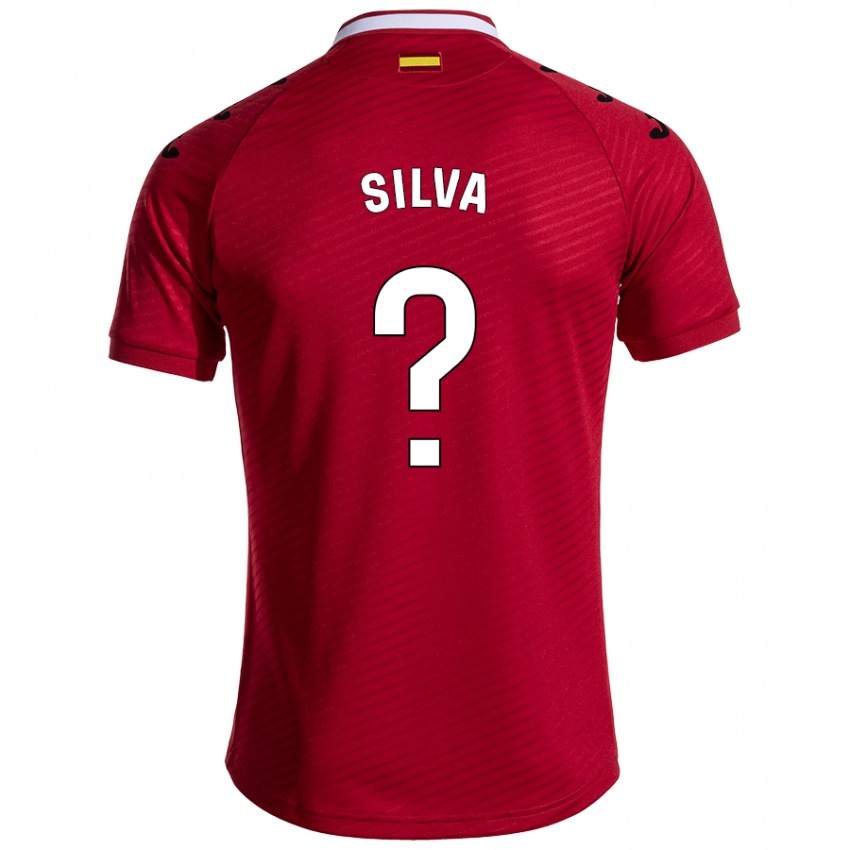 Kinder Jonathan Silva #0 Dunkelrot Auswärtstrikot Trikot 2024/25 T-Shirt