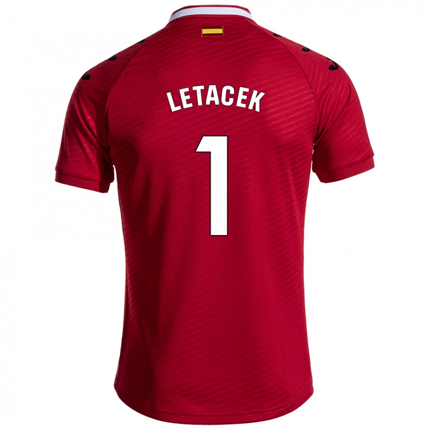 Kinder Jiri Letacek #1 Dunkelrot Auswärtstrikot Trikot 2024/25 T-Shirt