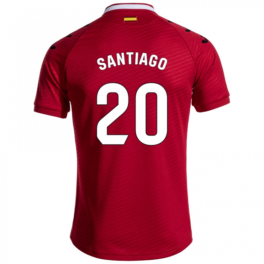 Kinder Yellu Santiago #20 Dunkelrot Auswärtstrikot Trikot 2024/25 T-Shirt