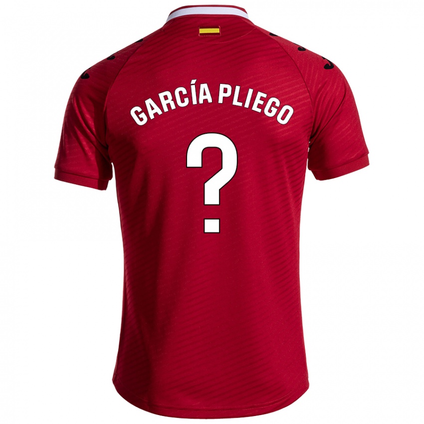 Kinder Hugo García Pliego #0 Dunkelrot Auswärtstrikot Trikot 2024/25 T-Shirt