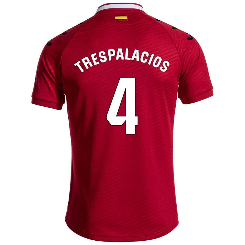 Kinder Adrián Trespalacios #4 Dunkelrot Auswärtstrikot Trikot 2024/25 T-Shirt