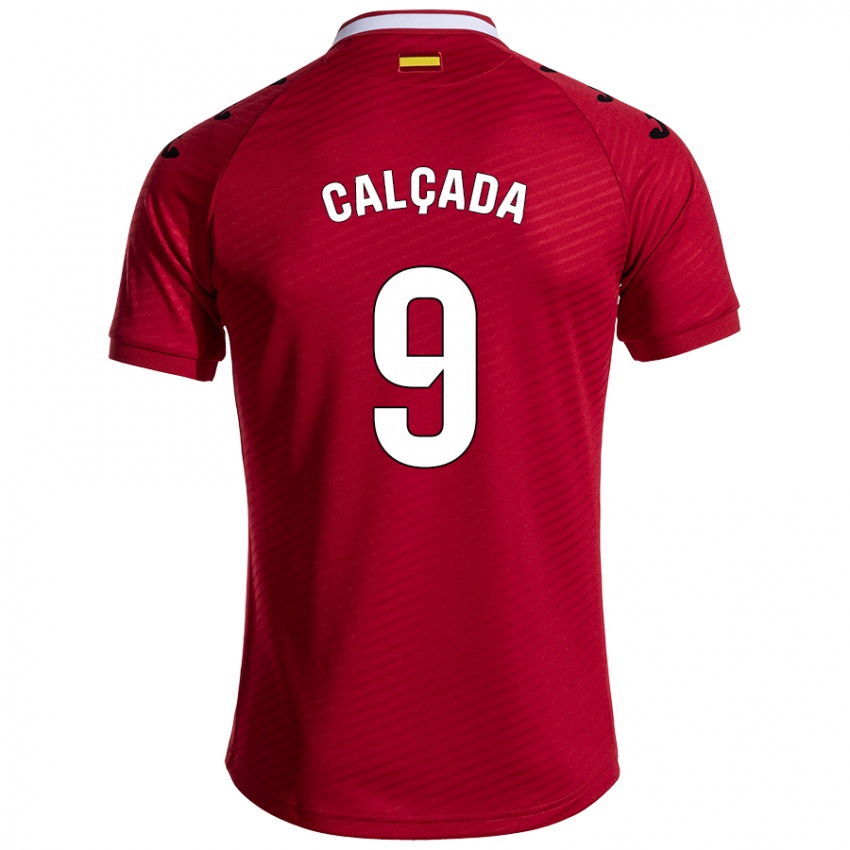 Kinder Gonzalo Calçada #9 Dunkelrot Auswärtstrikot Trikot 2024/25 T-Shirt