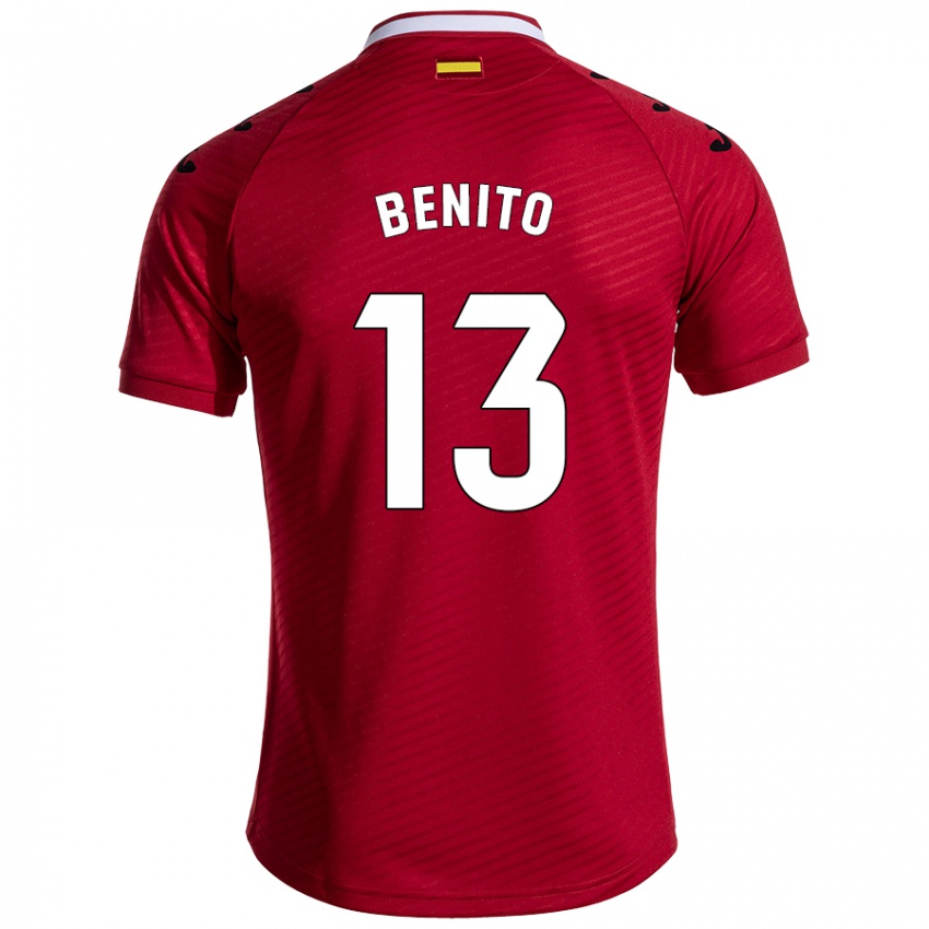 Kinder Jorge Benito #13 Dunkelrot Auswärtstrikot Trikot 2024/25 T-Shirt