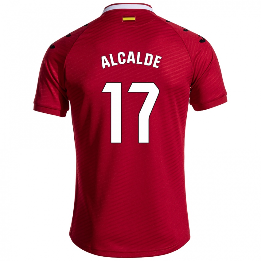 Kinder Jacobo Alcalde #17 Dunkelrot Auswärtstrikot Trikot 2024/25 T-Shirt